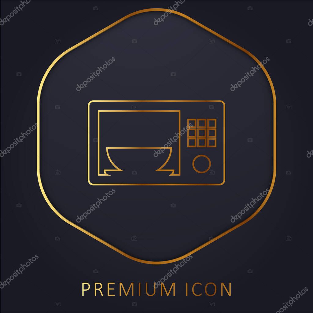 Bowl In A Microwave golden line premium logo or icon