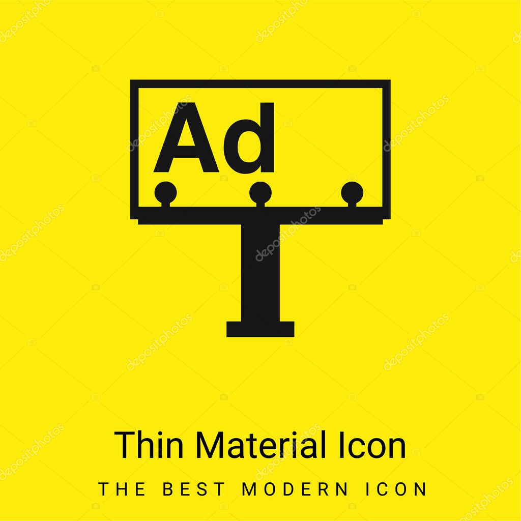 Billboard minimal bright yellow material icon