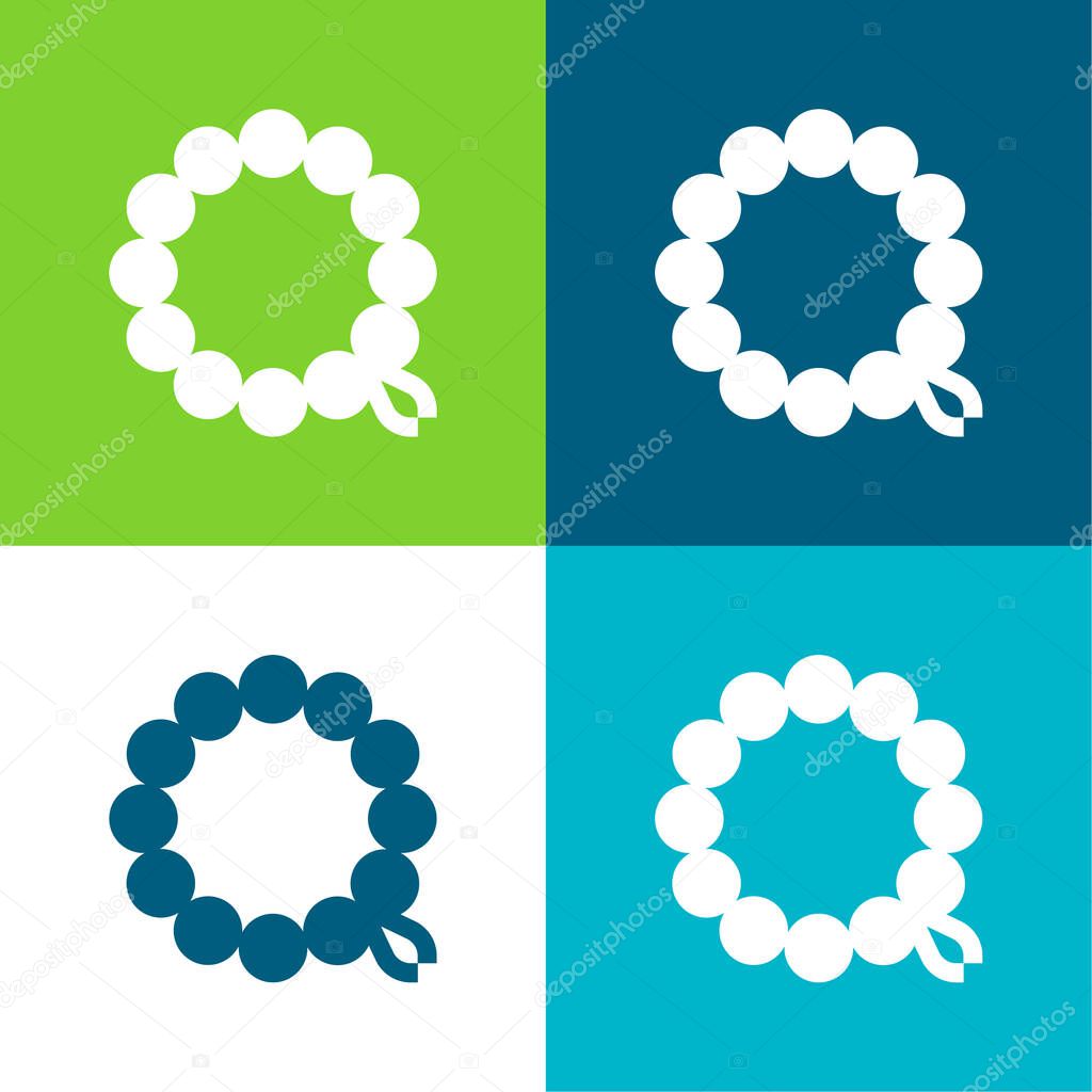 Bracelet Flat four color minimal icon set