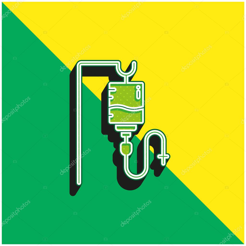 Blood Green and yellow modern 3d vector icon logo