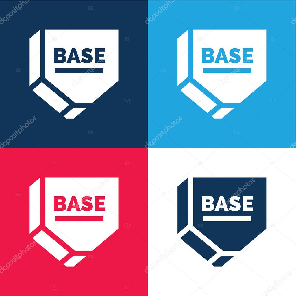 Base blue and red four color minimal icon set