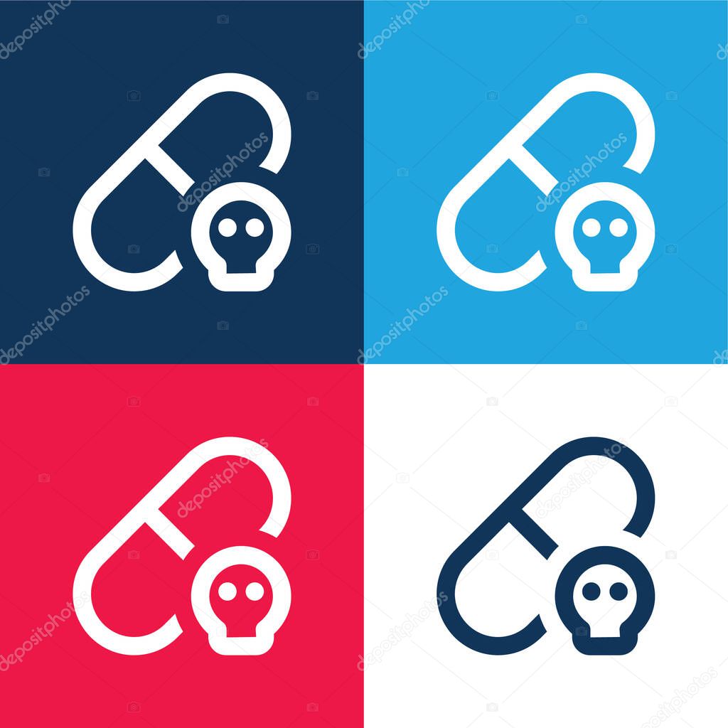 Allergic blue and red four color minimal icon set