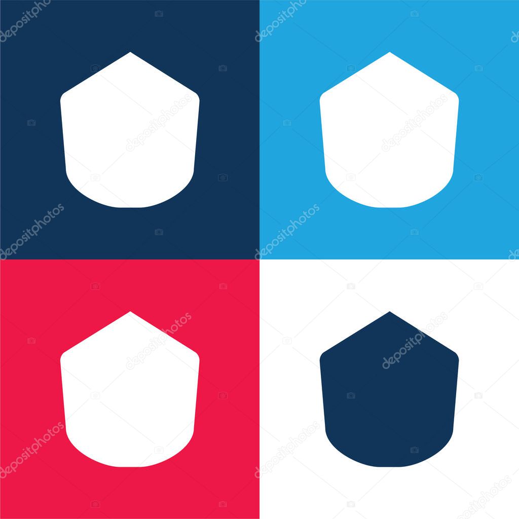 Black Polygonal Shape blue and red four color minimal icon set