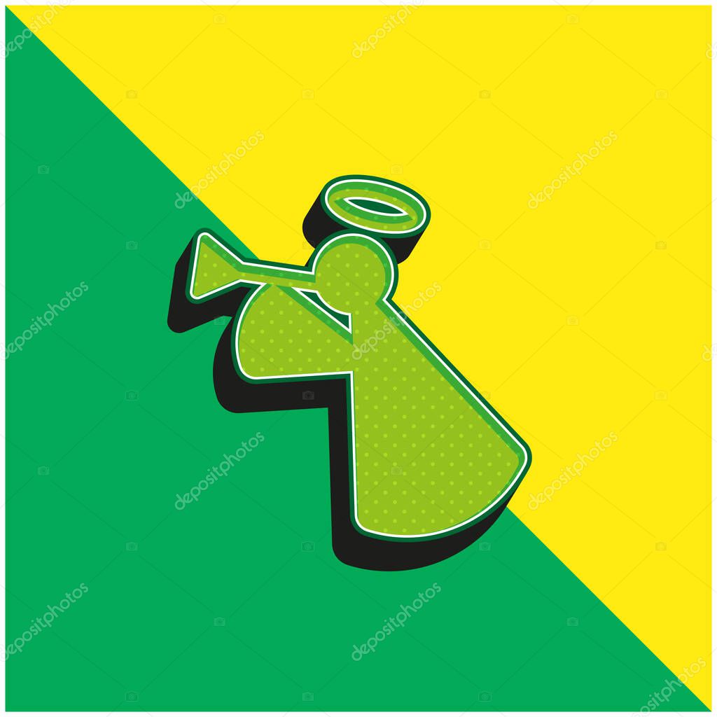 Angel yellow glowing neon icon