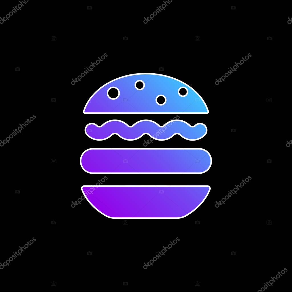 Big Hamburger blue gradient vector icon
