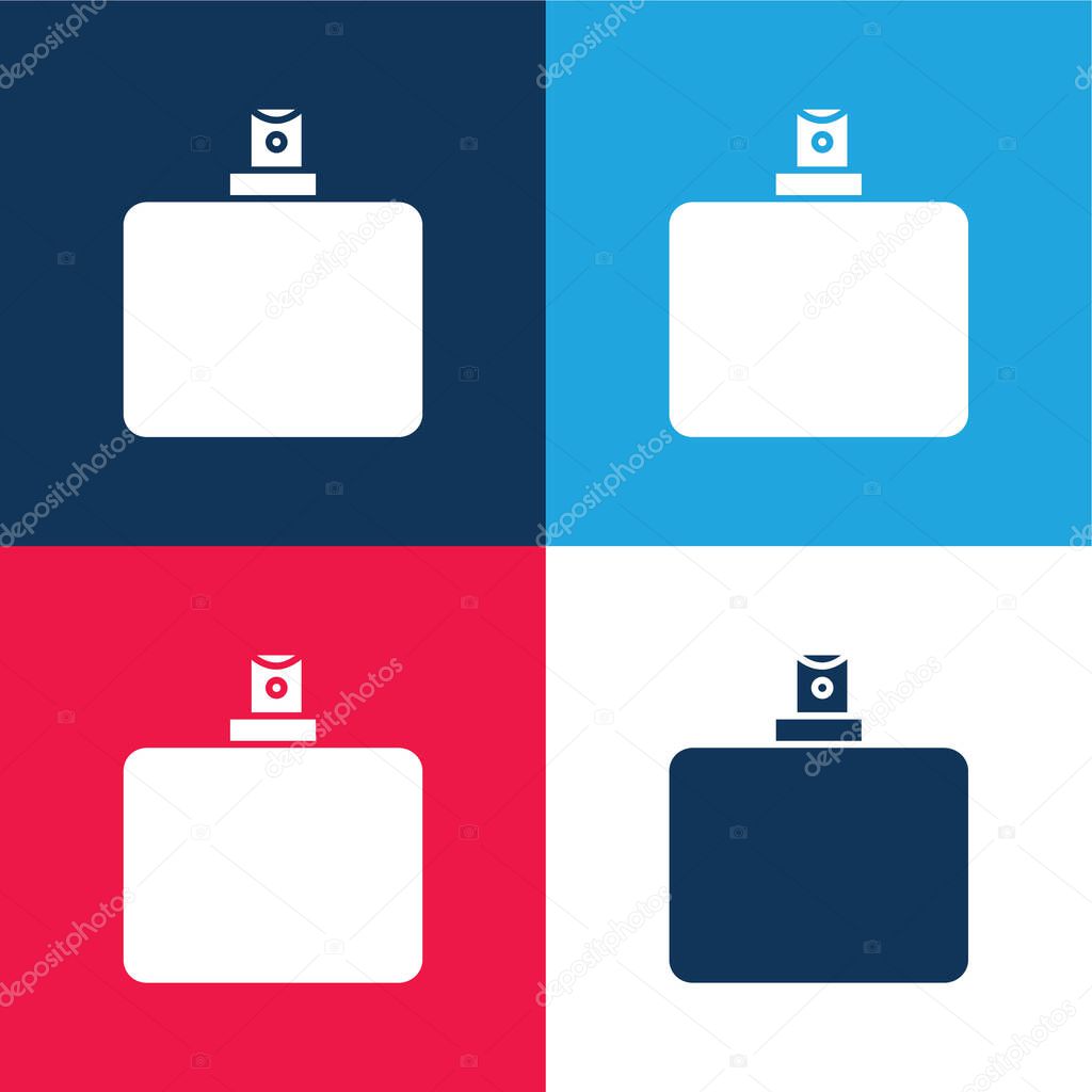 Bathroom Black Bottle Container With Spray System blue and red four color minimal icon set