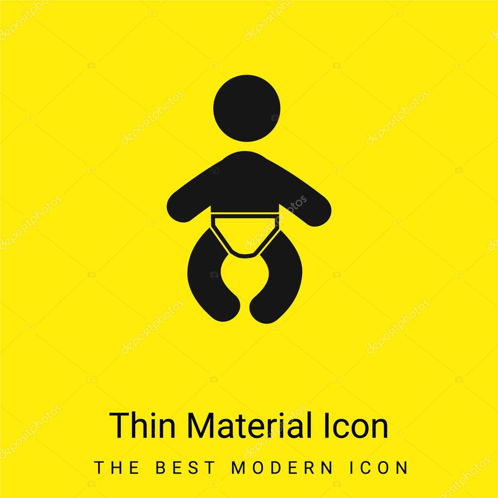 Baby Wearing A Diaper minimal bright yellow material icon