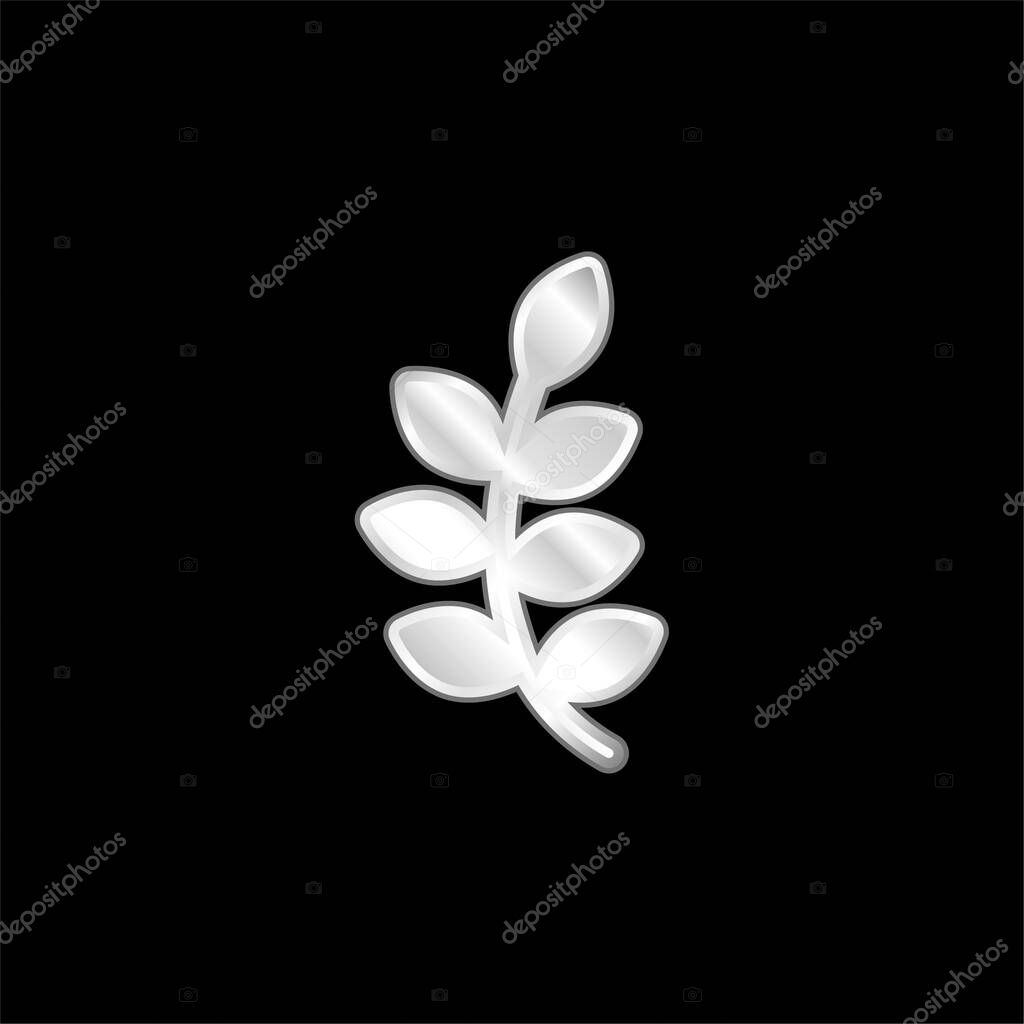 Branch silver plated metallic icon