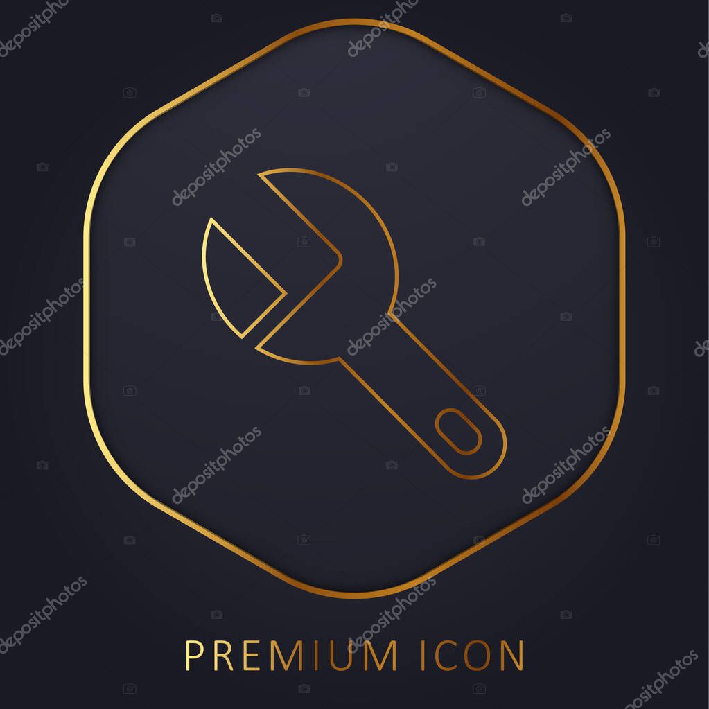 Big Wrench golden line premium logo or icon