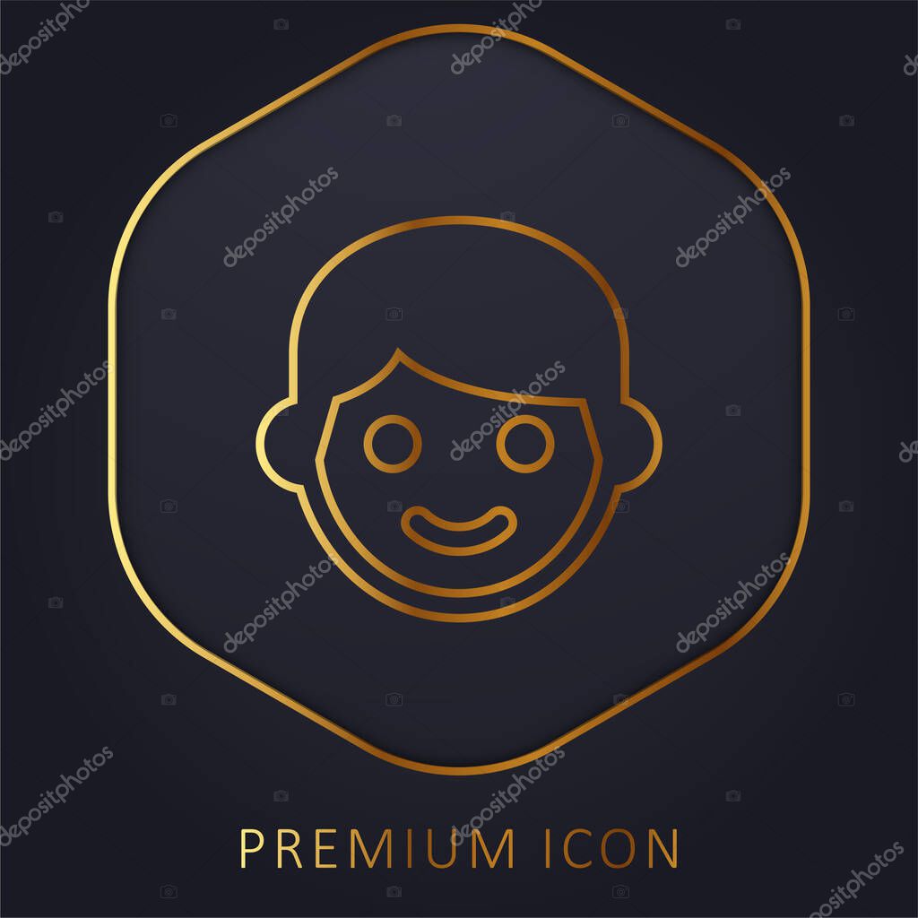 Boy golden line premium logo or icon