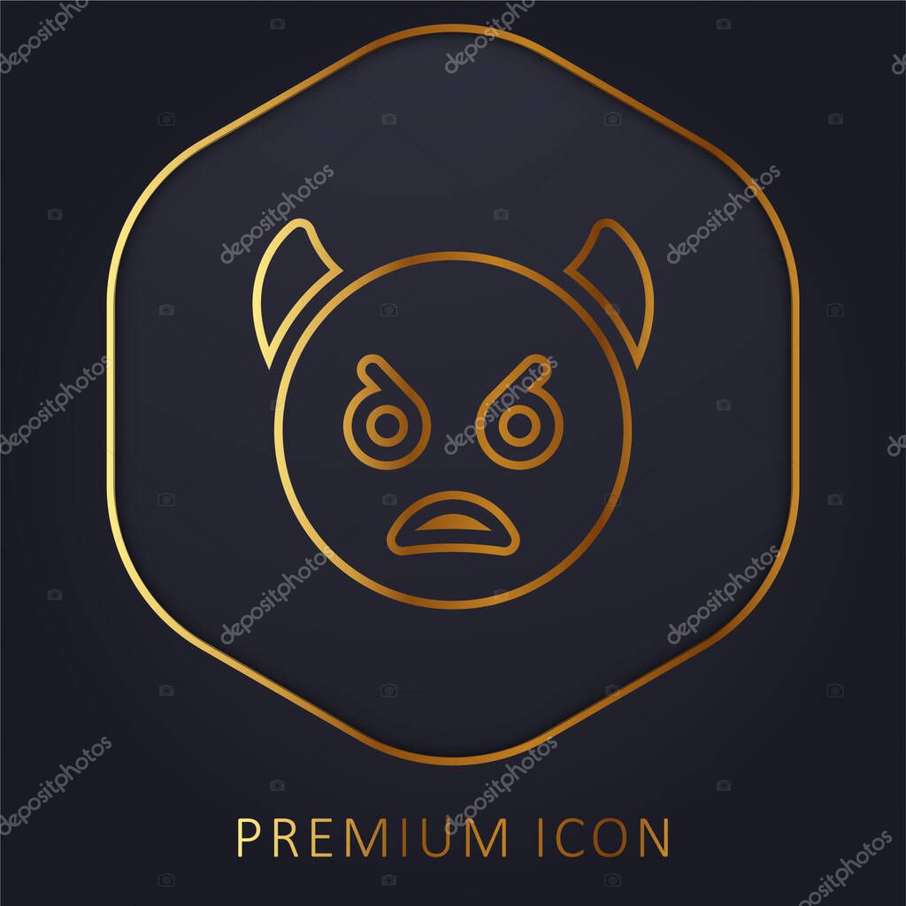 Angry golden line premium logo or icon