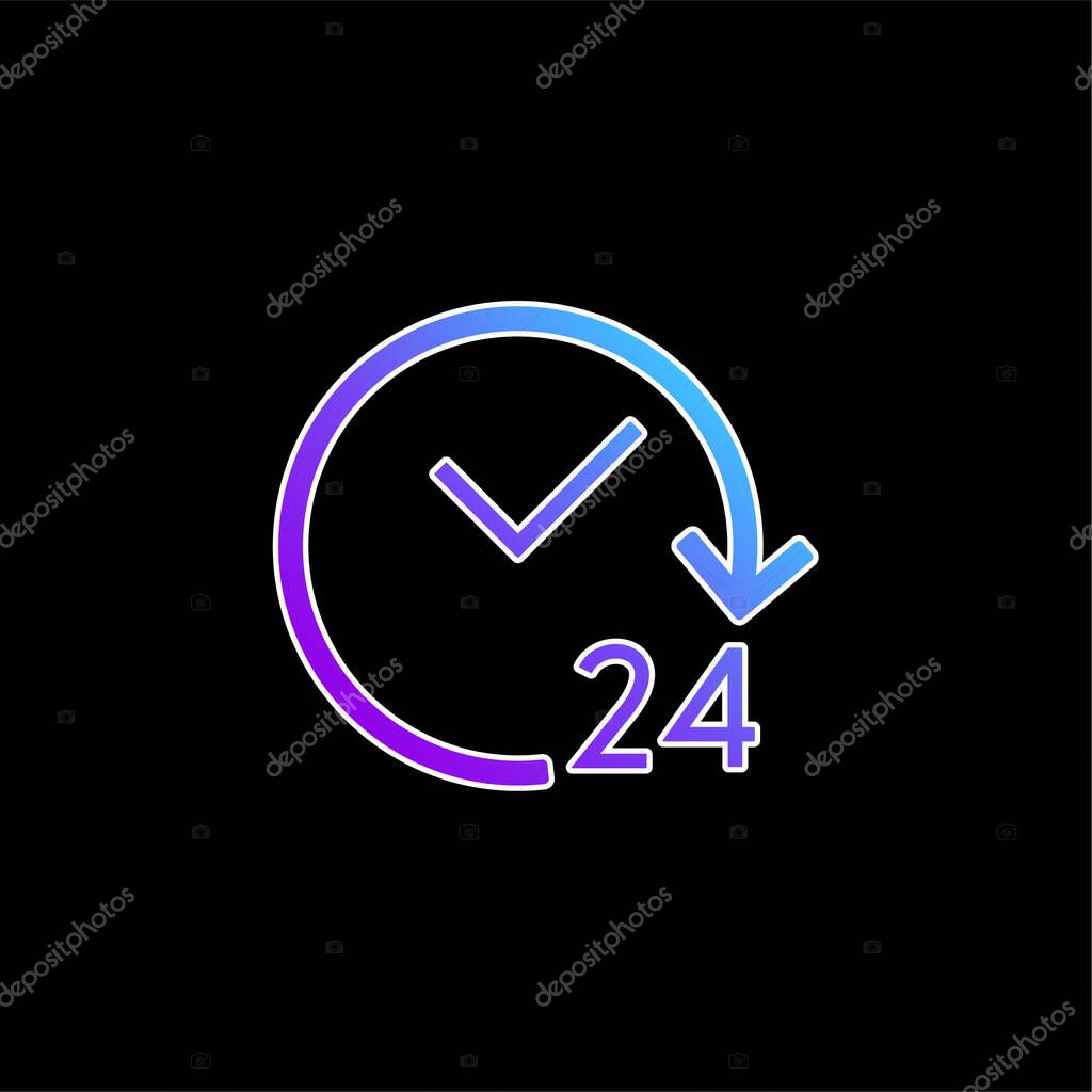 24 Hours Open blue gradient vector icon