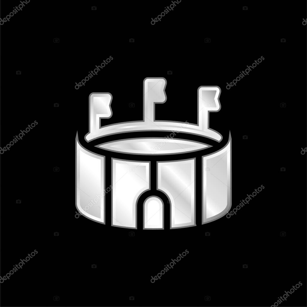 Arena silver plated metallic icon