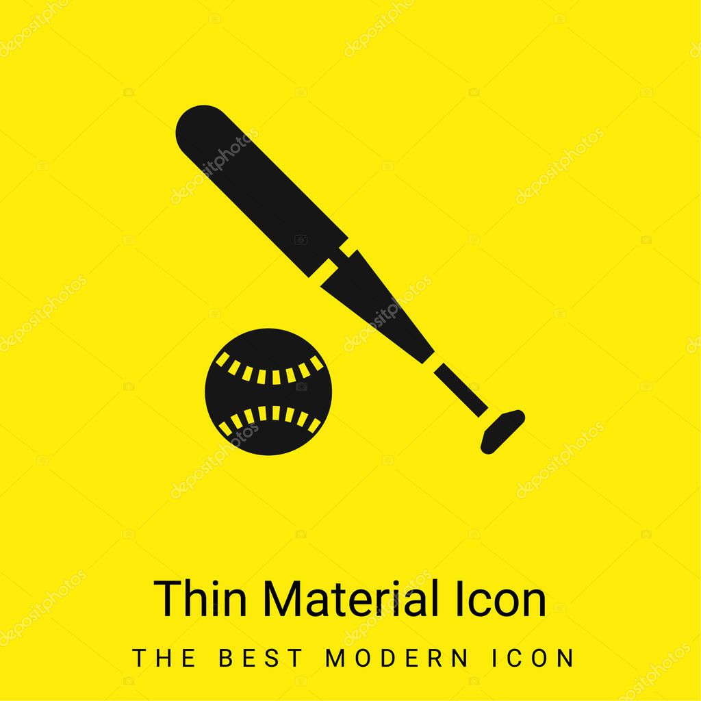 Baseball minimal bright yellow material icon