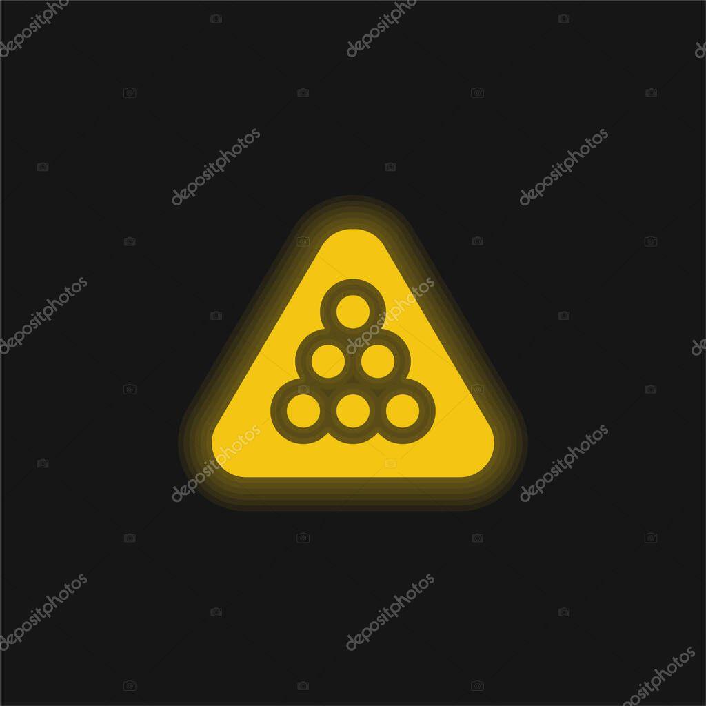 Billiard yellow glowing neon icon