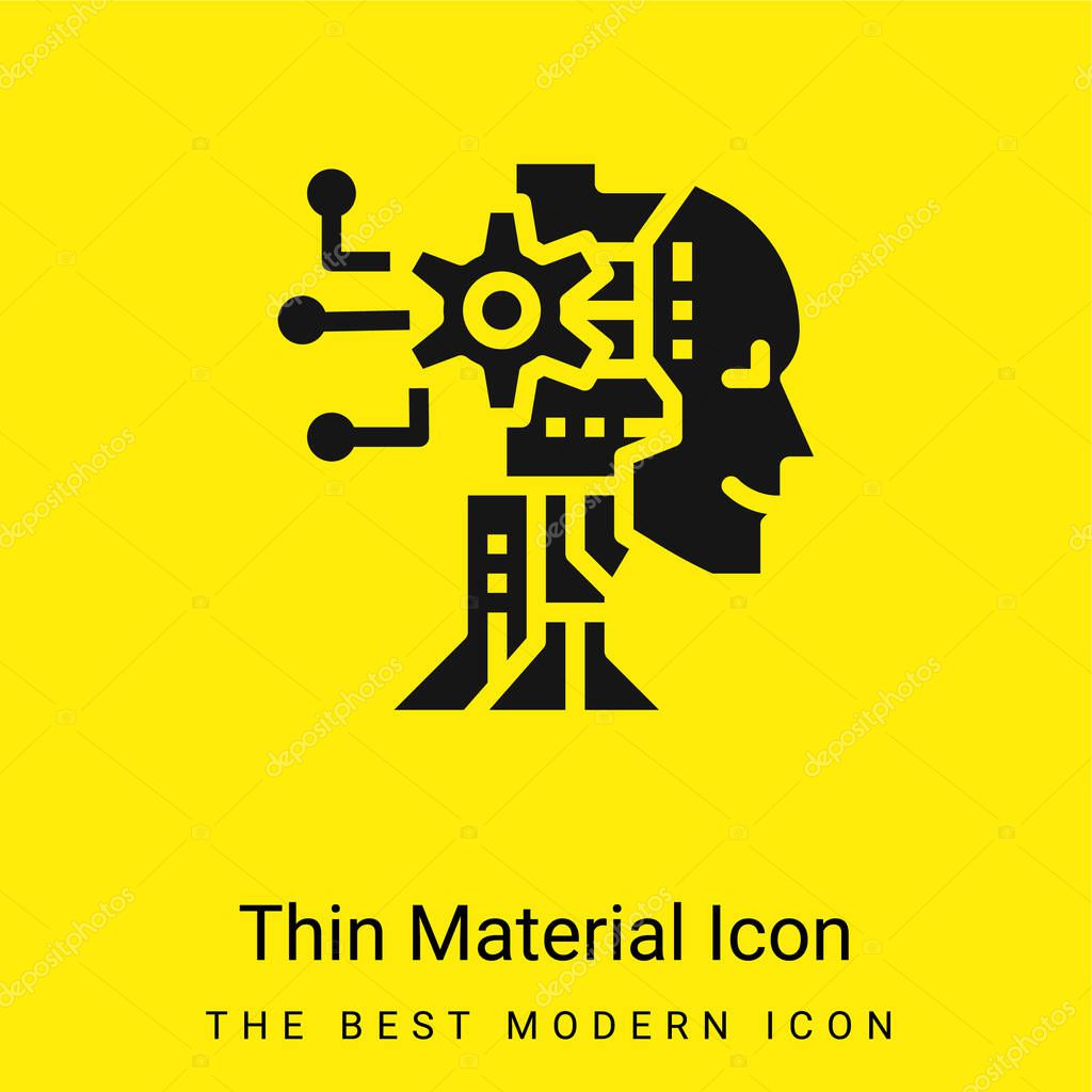 AI minimal bright yellow material icon