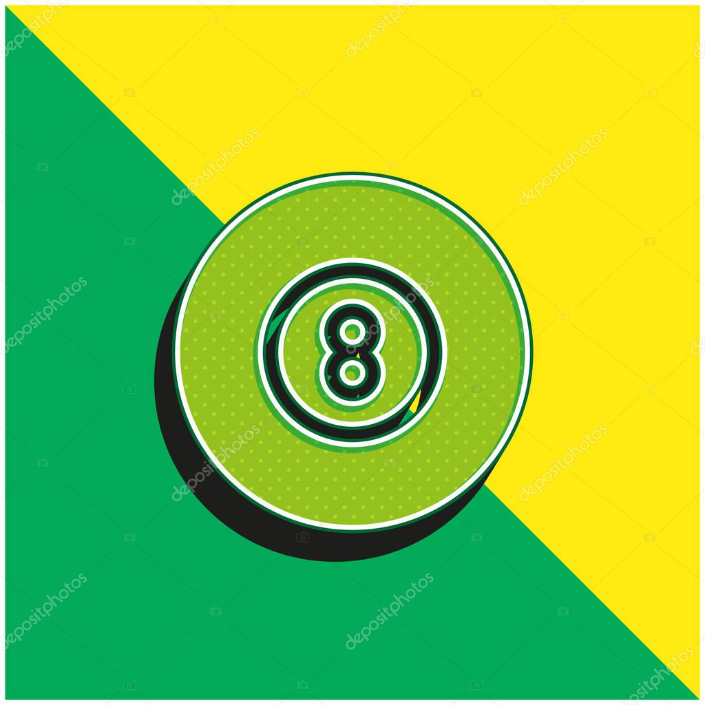 Billiard Green and yellow modern 3d vector icon logo