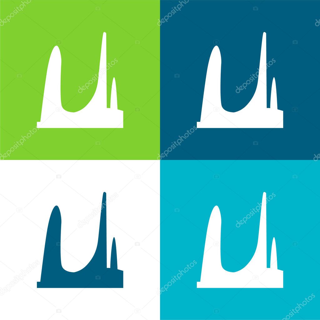 Afrikaans Language Monument, South Africa Flat four color minimal icon set