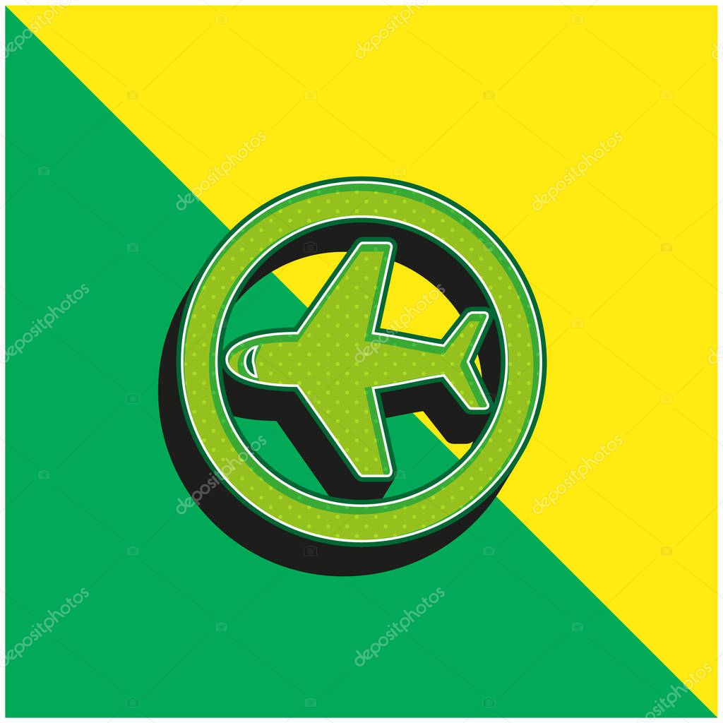 Aerial Distribution Green and yellow modern 3d vector icon logo