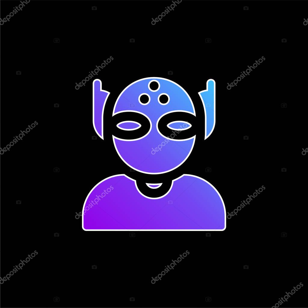 Alien blue gradient vector icon