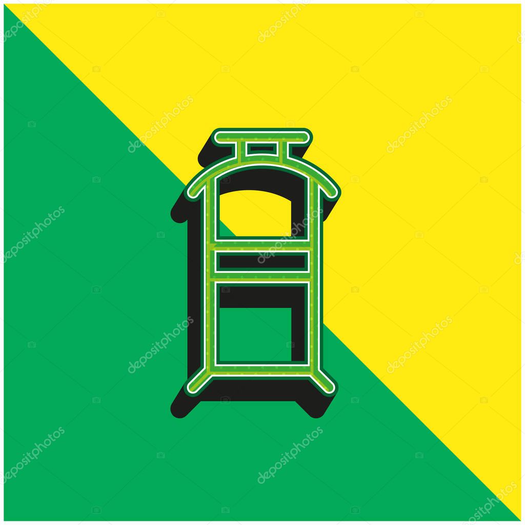 Bedroom Hanger For Clothes Green and yellow modern 3d vector icon logo