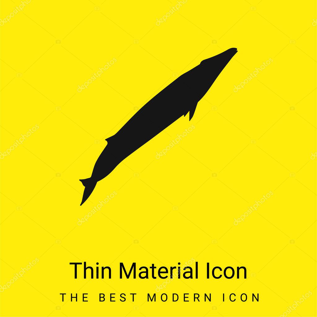 Blue Whale Shape minimal bright yellow material icon