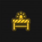 Barrier yellow glowing neon icon
