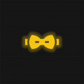 Bow Tie žlutá zářící neonová ikona