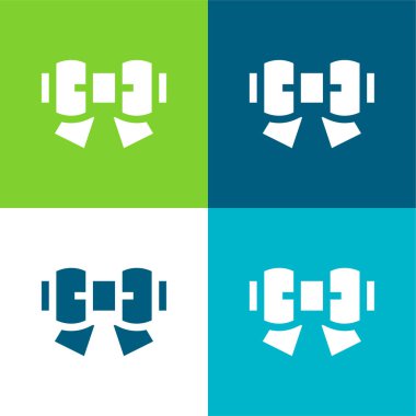 Baş Kravat Düz 4 renk minimal simge seti