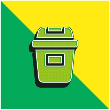 Bin Yeşil ve Sarı Modern 3D vektör simgesi logosu
