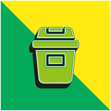 Bin Green and yellow modern 3d vector icon logo clipart