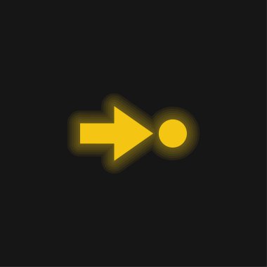 Bir Çember Sarı Parlayan Neon simgesi Oku