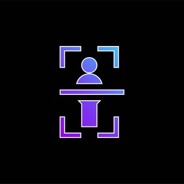 Vücut Taraması mavi eğimli vektör simgesi