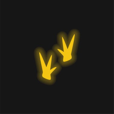 Parlayan sarı neon ikon kuşlar