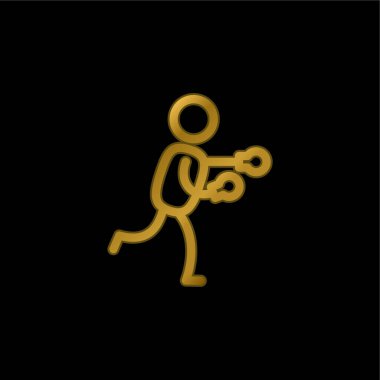 Boxer altın kaplama metalik simge veya logo vektörü