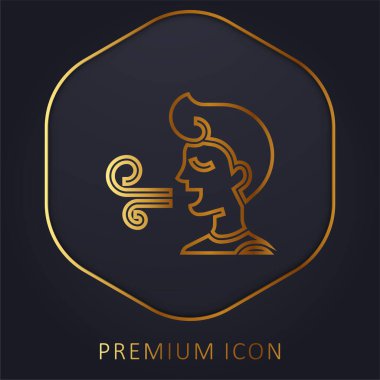 Bad Breath golden line premium logo or icon clipart