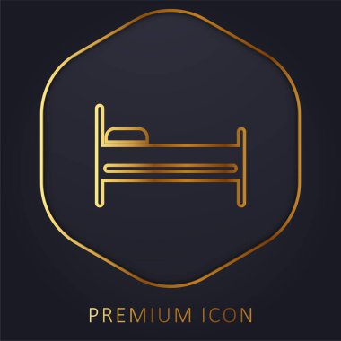 Yatak altın çizgisi prim logosu veya simgesi