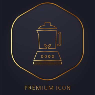 Blender altın çizgi premium logosu veya simgesi