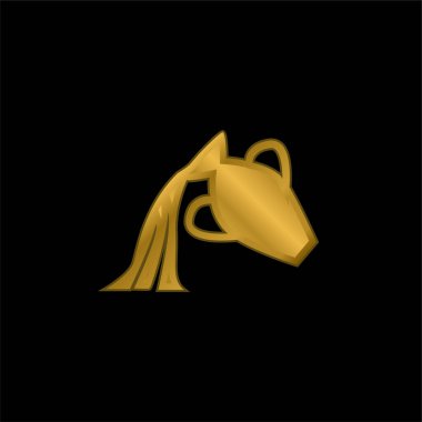 Aquarius Water Container Symbol gold plated metalic icon or logo vector clipart
