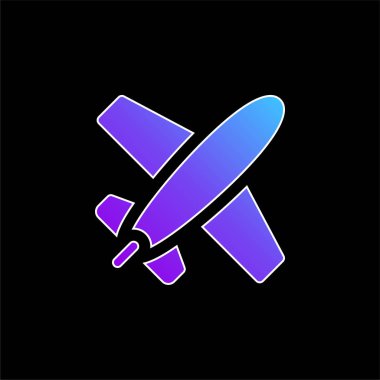 Uçak mavi gradyan vektör simgesi