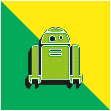 Android Robot Yeşil ve Sarı 3D vektör simgesi