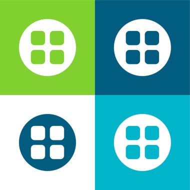 Uygulamalar Düz dört renk minimal simge kümesi