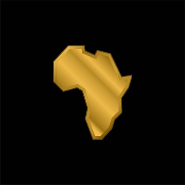 Afrika altın kaplama metalik simge veya logo vektörü