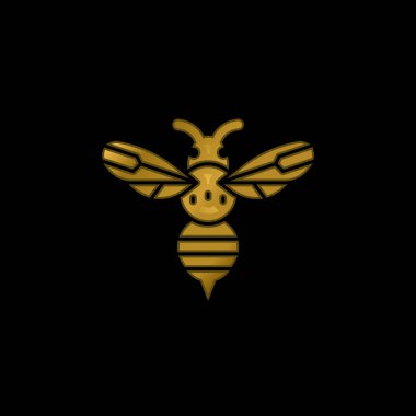 Arı altın kaplama metalik simge veya logo vektörü