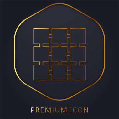 Blockchain golden line premium logo or icon clipart