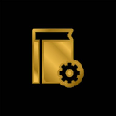Kitap Yapılandırma Arayüzü Sembol altın kaplama metalik simge veya logo vektörü