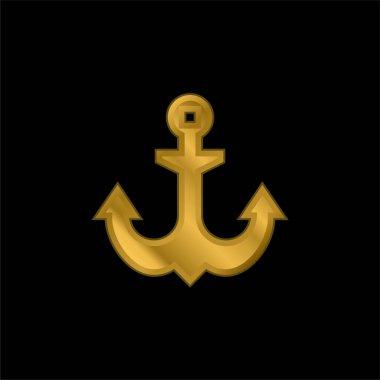 Çapa altın kaplama metalik simge veya logo vektörü