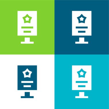 Reklam Düz 4 renk minimal simgesi seti