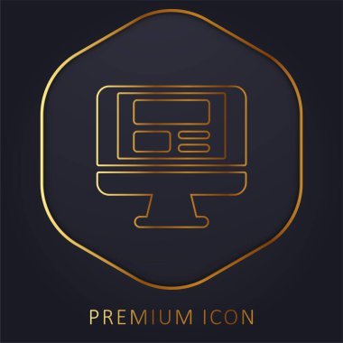 Altın satır premium logosu ya da simgesi bloglanıyor