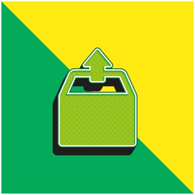 Kutu Yeşil ve Sarı Modern 3D vektör simgesi logosu